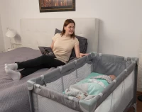 Манеж-кровать CARRELLO Piccolo+ с рисунком Ash Grey
