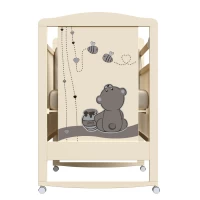 Кровать ВДК HONEY BEAR (колесо-качалка) слоновая кость