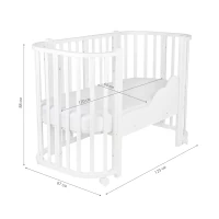 Детская кроватка Indigo Baby Lux 3 в 1 с колесами белый-белые