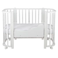Детская кроватка Indigo Baby Lux 3 в 1 с колесами белый-белые