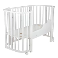 Детская кроватка Indigo Baby Lux 3 в 1 с колесами белый-белые