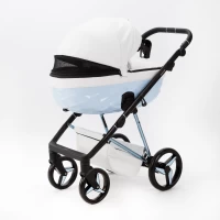 Коляска 2 в 1 Adamex  Quantum SuperStar Q-STAR137 Белая экокожа