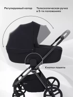 Коляска 2 в 1 RANT TEO Black Chrome Black