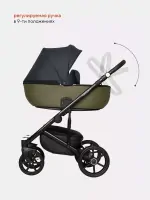Коляска 2 в 1 Riko Basic Ozon черно-зеленый Арт 02