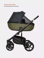 Коляска 2 в 1 Riko Basic Ozon черно-зеленый Арт 02