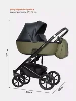 Коляска 2 в 1 Riko Basic Ozon черно-зеленый Арт 02