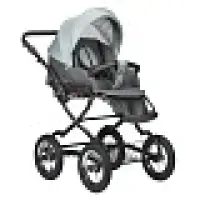 Коляска 2 в 1 Indigo CHARLOTTE Sity Classic 12" т.серый+шалфей Арт cs 02