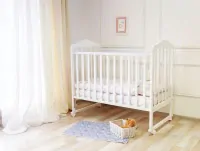 Детская кроватка Березка без ящика белый