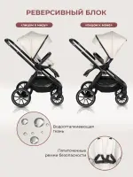 Коляска 3 в 1 для новорожденных Farfello Belleza 2024 серый