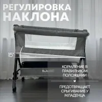 Приставная кроватка BubaGo Somela BG 180-1 Серый
