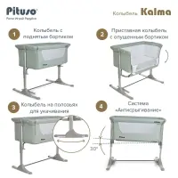 Приставная кроватка Pituso Kalma Mint