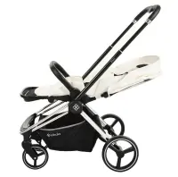 Коляска 2 в 1 Labala Raiz хром White