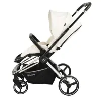 Коляска 2 в 1 Labala Raiz хром White