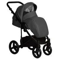 Коляска 2в1 Indigo LAMAR ECO 07 темно-серая кожа