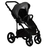 Коляска 2в1 Indigo LAMAR ECO 07 темно-серая кожа