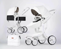 var-Коляска-трансформер 3в1 Luxmom 608 Экокожа Белый