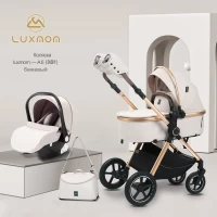var-Коляска-трансформер 3в1 Luxmom A6 Бежевый