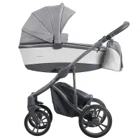 var-Коляска 2в1 Bebetto BRESSO GREY Арт 21 Белая кожа+серый