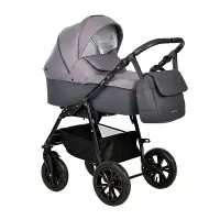 var-Коляска 2 в 1 Indigo CHARLOTTE Sity т.серый+фиолетовый Арт cs 03