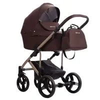 var-Коляска 2 в 1 Bebetto MAGNUM LIGHT Коричневый (бежевая рама) Арт 20