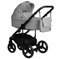 var-Коляска 2в1 Indigo LAMAR ECO 06 светло-серая кожа