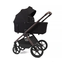 var-Коляска 2 В 1 Peppy Soho Black (черный), рама шоколад