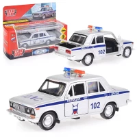 3497-masina-metall-vaz-2106-ziguli-policiia-12sm-serebristyi-inerc-v-korobke