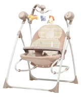 var-Качель-шезлонг 2в1 CARRELLO Nanny с пультом Beige-Dot