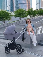 var-Коляска 2 в 1 MOWBABY ZOOM PU SILVER GREY