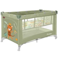 var-Манеж-кровать CARRELLO Piccolo+ с рисунком Cameo Green